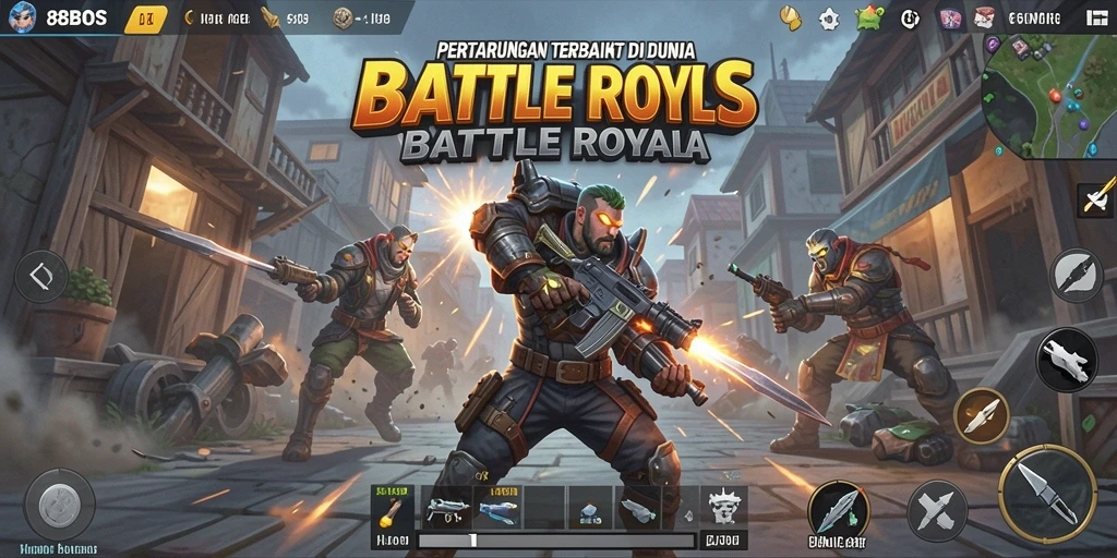 Tangkapan layar dari gameplay 88BOS dalam pertempuran seru Battle Royale.