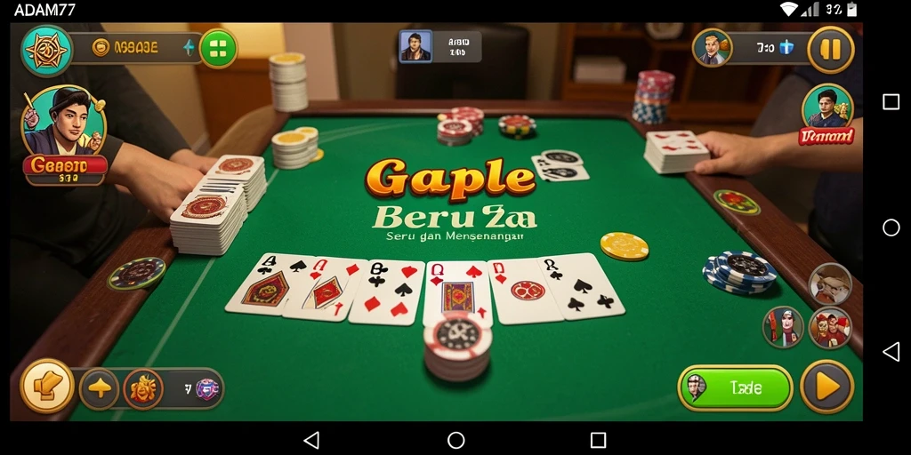 Tampilan menarik dari gameplay Gaple di ADAM77.
