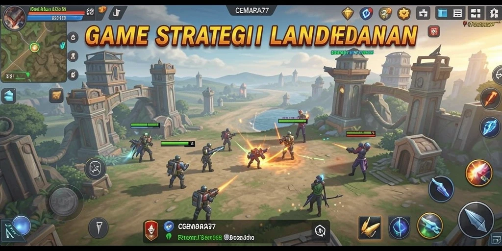 Gameplay CEMARA77 menampilkan pertempuran seru dan strategi mendalam.