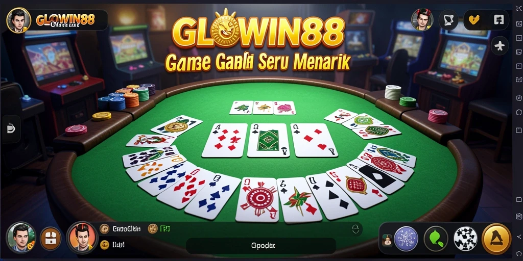 Tampilan gameplay seru dari GLOWIN88 dalam permainan Gaple.
