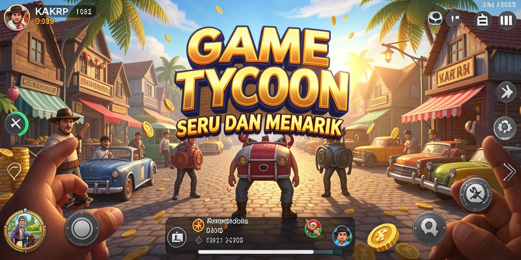 Screenshot utama KAKRP menampilkan gameplay Tycoon yang menarik.