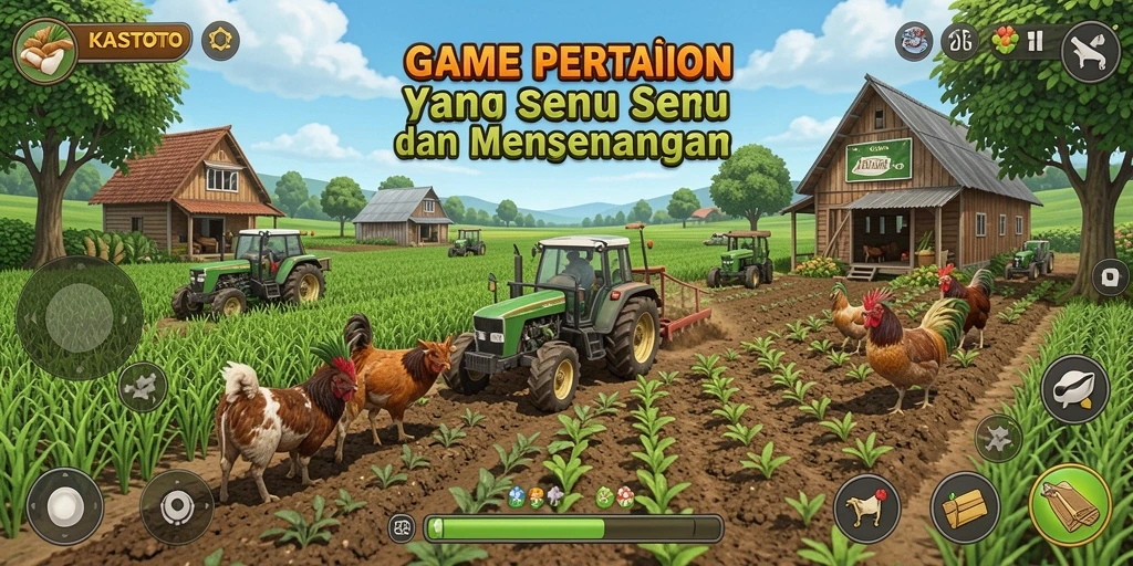 Screenshot KASTOTO menampilkan gameplay pertanian yang menarik.
