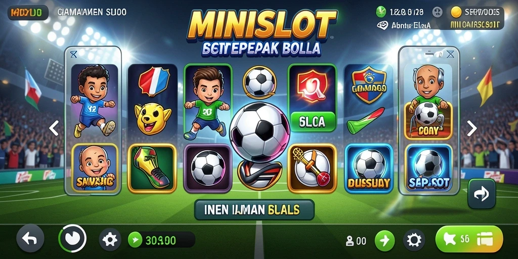 Tampilan gameplay <strong>MINISLOT</strong> yang memukau dengan tema sepak bola.