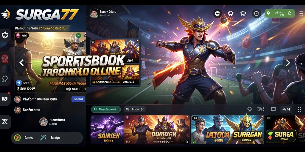Tampilan menarik aplikasi SURGA77 dengan fitur Sportsbook.