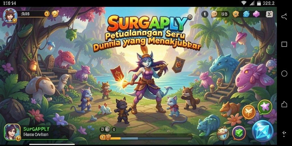 Screenshot SURGAPLY menampilkan petualangan menarik di dunia yang penuh tantangan.